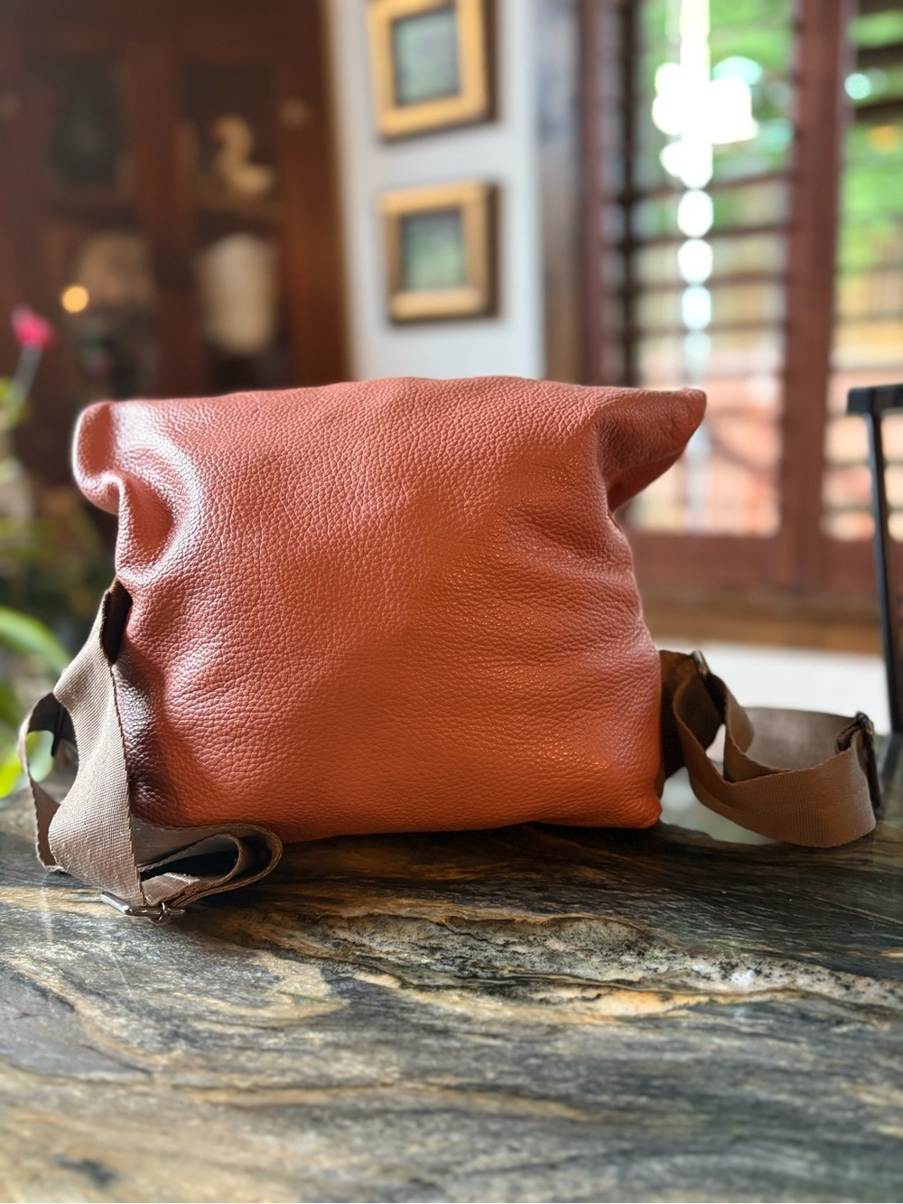 Leather Backpack Bag in pink - Minimalist Everyday Style